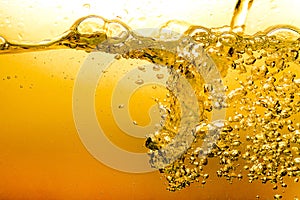 Bubbles in Water Oil beer gold Beautiful