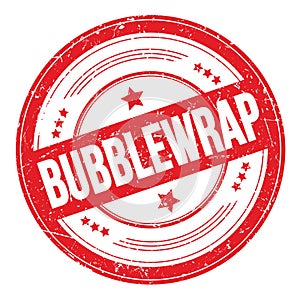 BUBBLEWRAP text on red round grungy stamp