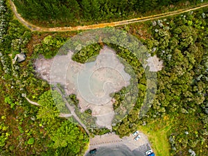 Aerial View of Hot Mud Pool, Rotorua, New Zealand