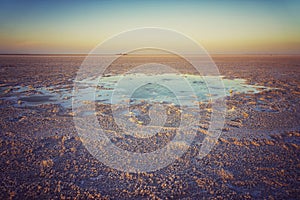 Bubbling pond in the salt plains of Asale Lake, Danakil.