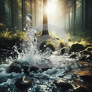 Bubbling Spring Splash Water splashing from a bubbling natural s