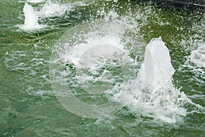 Bubbling water in a fountain