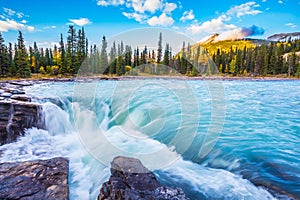 The bubbling waterfall of Athabasca photo