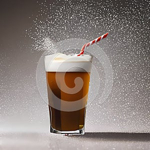 A bubbly and frothing texture with carbonated drinks and frothy coffee2, Generative AI