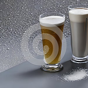 A bubbly and frothing texture with carbonated drinks and frothy coffee5, Generative AI