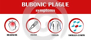 Bubonic plague disease symptoms. Vector icon of illness. Simply icon