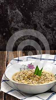 `Bubur kacang hijau` or mung beans porridge is a Malaysian traditional dish usually eat as starter or desert. Made from mung beans