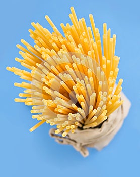 Bucatini raw pasta. photo