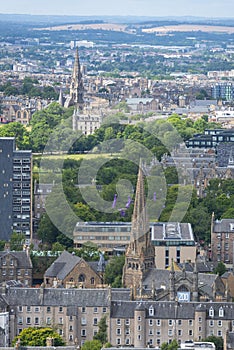 Buccleuch and Greyfriars Free and Barclay Viewforth Church of Scotland,viewed from Arthur`s Seat,Edinburgh,Scotland,UK