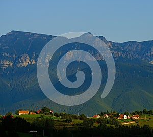 Bucegi mountain range at sunset, Romania, Europe.