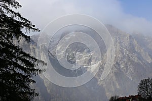 Bucegi mountains - fog and snow at altitude