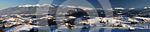 Bucegi mountains landscape panorama in Romania