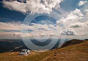 Bucegi Mountains, Romania next to the clouds