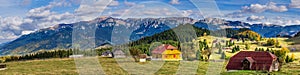 Bucegi mountains seen from Fundata vilage, Brasov, Romania