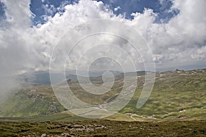 Bucegi plateau view from Caraiman peak 