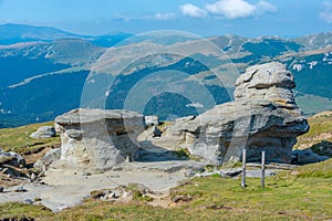 Bucegi sphinx in Bucegi mountains in Romania