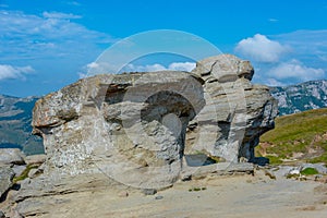 Bucegi sphinx in Bucegi mountains in Romania