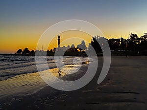 Buceo Beach Night Scene, Montevideo, Uruguay photo