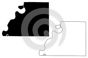 Buchanan County, Missouri U.S. county, United States of America, USA, U.S., US map vector illustration, scribble sketch Buchanan