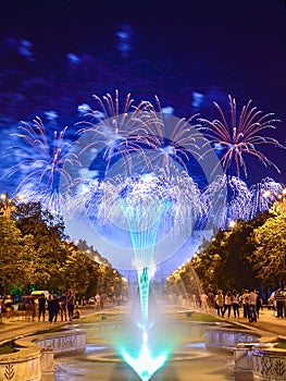 Bucharest anniversary days, fireworks party and celebration