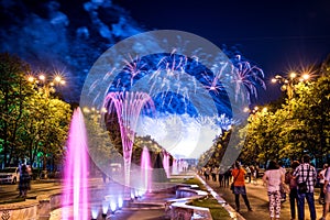 Bucharest anniversary days, fireworks party and celebration