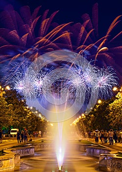 Bucharest anniversary days, fireworks party and celebration