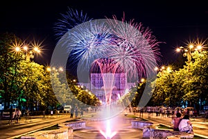 Bucharest anniversary days, fireworks party and celebration