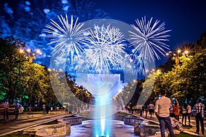 Bucharest anniversary days, fireworks party and celebration