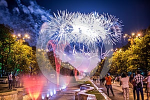 Bucharest anniversary days, fireworks party and celebration