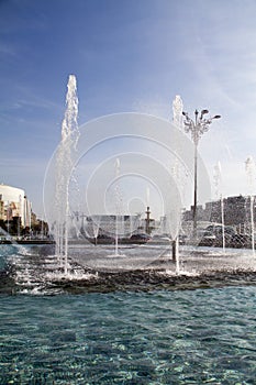 Bucharest central city fountain