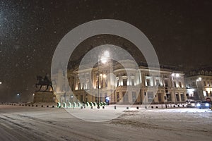 Bucharest central library in winter time photo