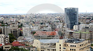 Bucharest city aerial view photo