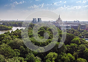 Bucharest city, aerial view of Herastrau park