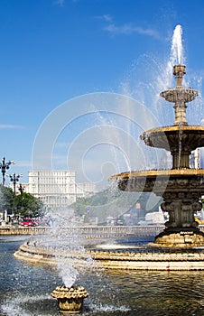 Bucharest downtown fountains