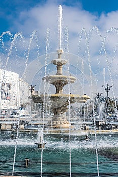Bucharest Artesian Fountains in Unirii  Square photo