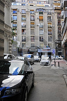 Bucharest old downtown blocks