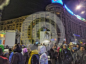 Bucharest protest January 2017 piata victoriei