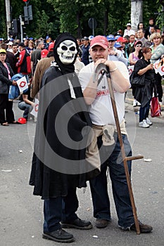 Bucharest Protestants in front of the Governement