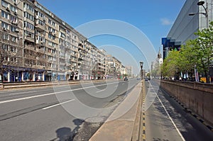 To the University Square - Bratianu Boulevard - Bucharest, landmark attraction in Romania