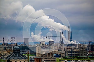 Global warming - pollution above Bucharest