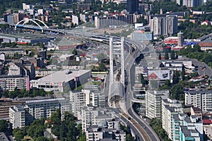 Bucharest, Romania, May 15, 2016: Aerial view of Basarab Overpass
