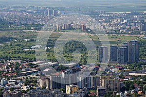 Bucharest, Romania, May 15, 2016: Aerial view of Vacaresti Nature Park