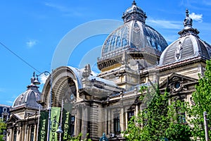Bucharest, Romania - 6 May 2021: CEC Palace Palatul CEC, The Palace of the Savings Bank in the historical center on Victory
