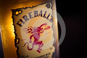 Label of Fireball whisky