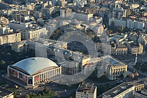 Bucharest, Romania, October 9, 2016: Aerial view of Royal Palace