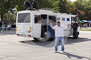 BUCHAREST, ROMANIA - SEPTEMBER 2013, prison guards special forces action