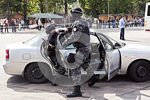 BUCHAREST, ROMANIA - SEPTEMBER 2013, prison police special forces action