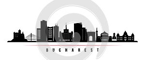 Bucharest skyline horizontal banner.