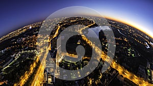 Bucharest skyline panorama at bluehour