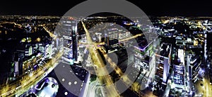 Bucharest skyline panorama at bluehour